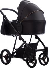 Детская коляска 2 в 1 Bebetto Flavio PRO 06 black, 100% Эко-кожа,